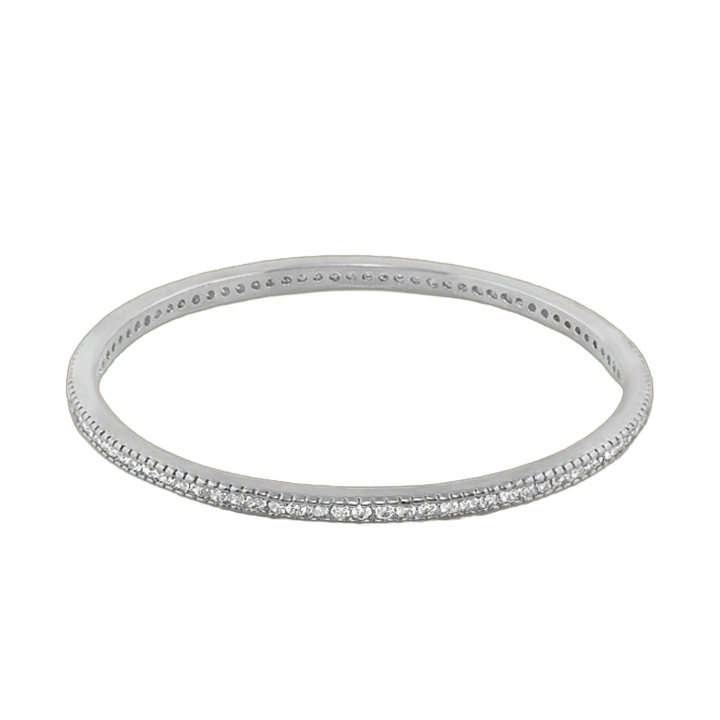 Glamour Pave Stackable Bangle by Lauren G Adams, slip-on silver-tone bracelet with pave crystals on Tampa Home & Garden Store