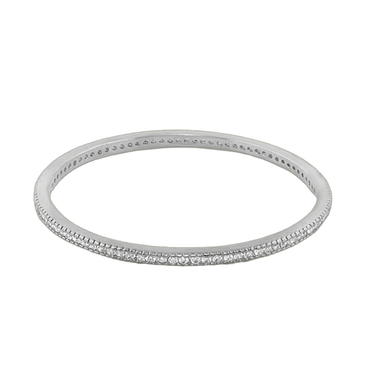 Glamour Pave Stackable Bangle by Lauren G Adams, slip-on silver-tone bracelet with pave crystals on Tampa Home & Garden Store