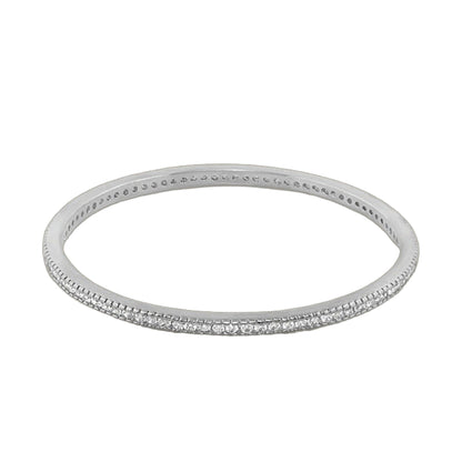 Glamour Pave Stackable Bangle by Lauren G Adams, slip-on silver-tone bracelet with pave crystals on Tampa Home & Garden Store