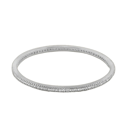 Glamour Pave Stackable Bangle by Lauren G Adams, slip-on silver-tone bracelet with pave crystals on Tampa Home & Garden Store