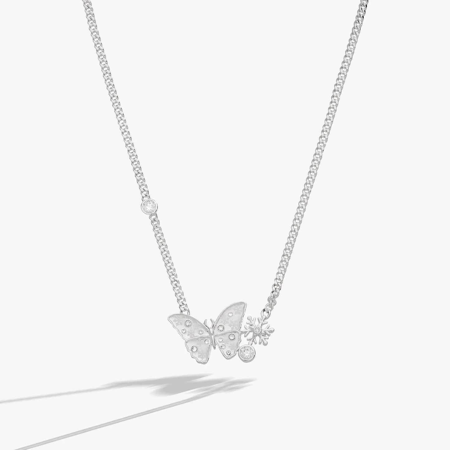 Glass Butterfly Inline Necklace silver-tone chain with pendant crystals by Alex and Ani on Tampa Home & Garden Store