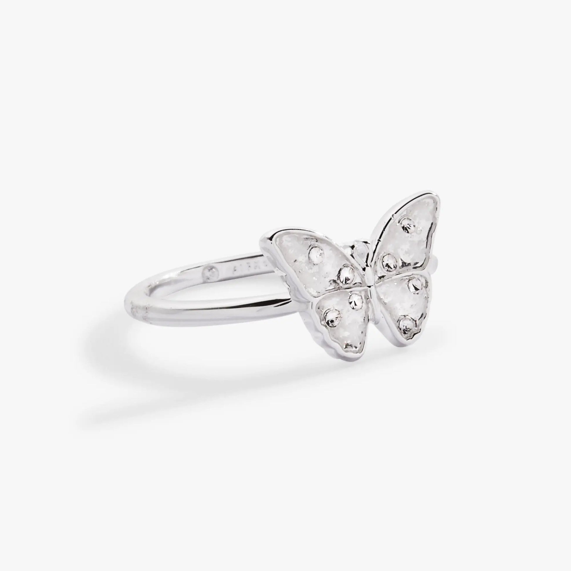 Glass Butterfly Statement Ring, silver-tone with crystal wings by ALEX AND ANI on Tampa Home & Garden Store