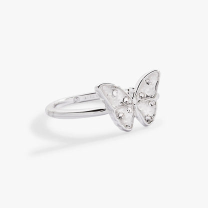 Glass Butterfly Statement Ring, silver-tone with crystal wings by ALEX AND ANI on Tampa Home & Garden Store