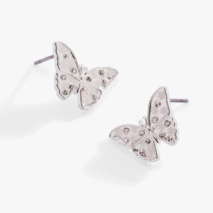 Glass Butterfly Snowflake Statement Stud Earrings