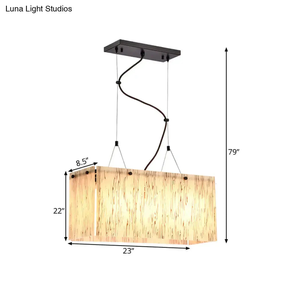 Modern bamboo island pendant light by Decorbites with 23in shade and black hardware on Tampa Home & Garden Store