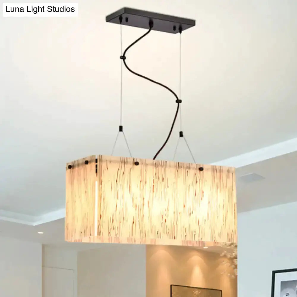 Decorbites modern bamboo and black glass island pendant light with bamboo shade on Tampa Home & Garden Store