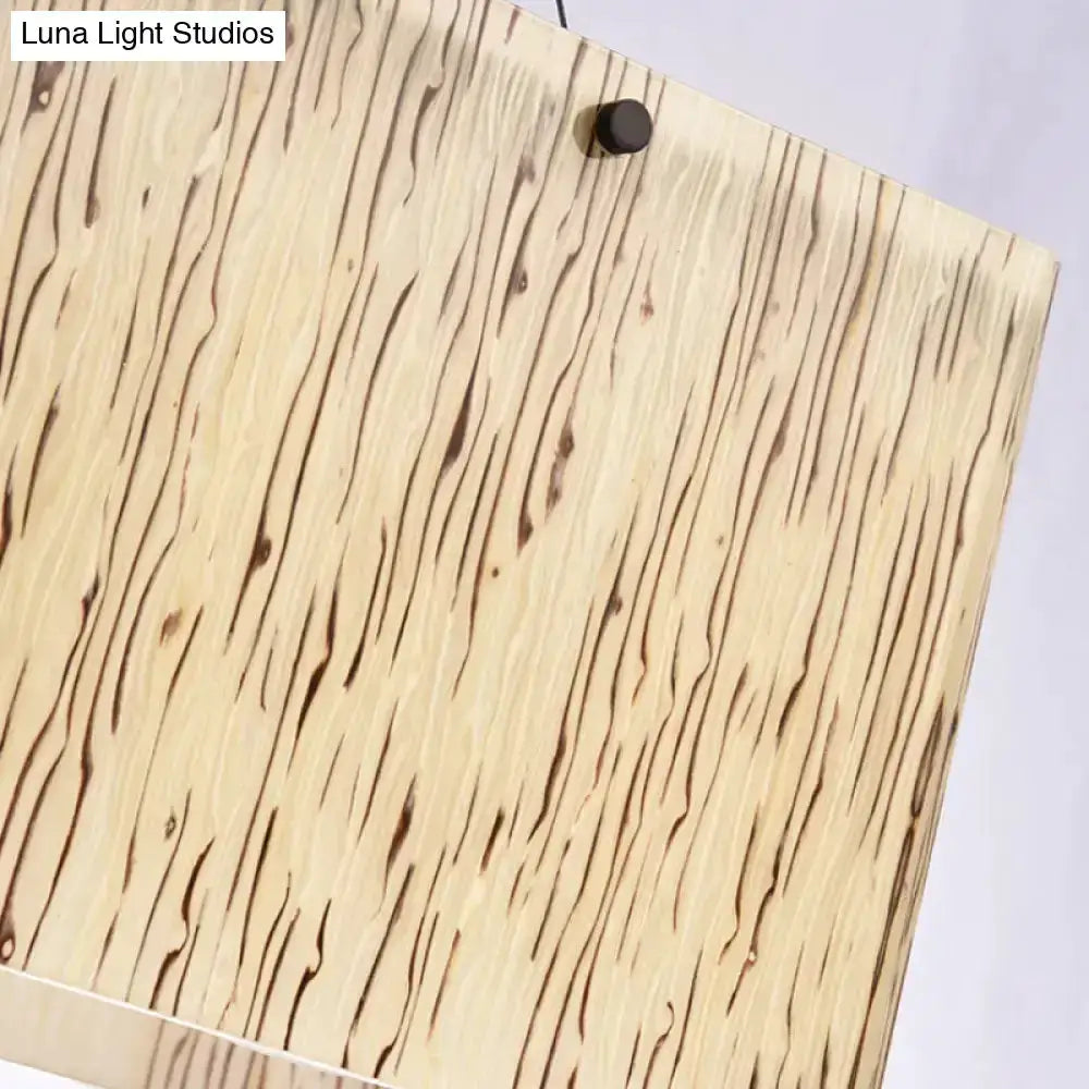 Decorbites bamboo island pendant light shade with striped bamboo and black hardware on Tampa Home & Garden Store