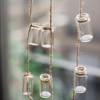 Glass planter rope hanging set of 3 with clear jars on natural jute rope RusticReach on Tampa Home & Garden Store