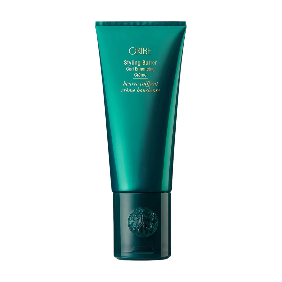 Oribe Styling Butter Curl Enhancing Crème tube in emerald green with gold text 6.7 oz on Tampa Home & Garden Store