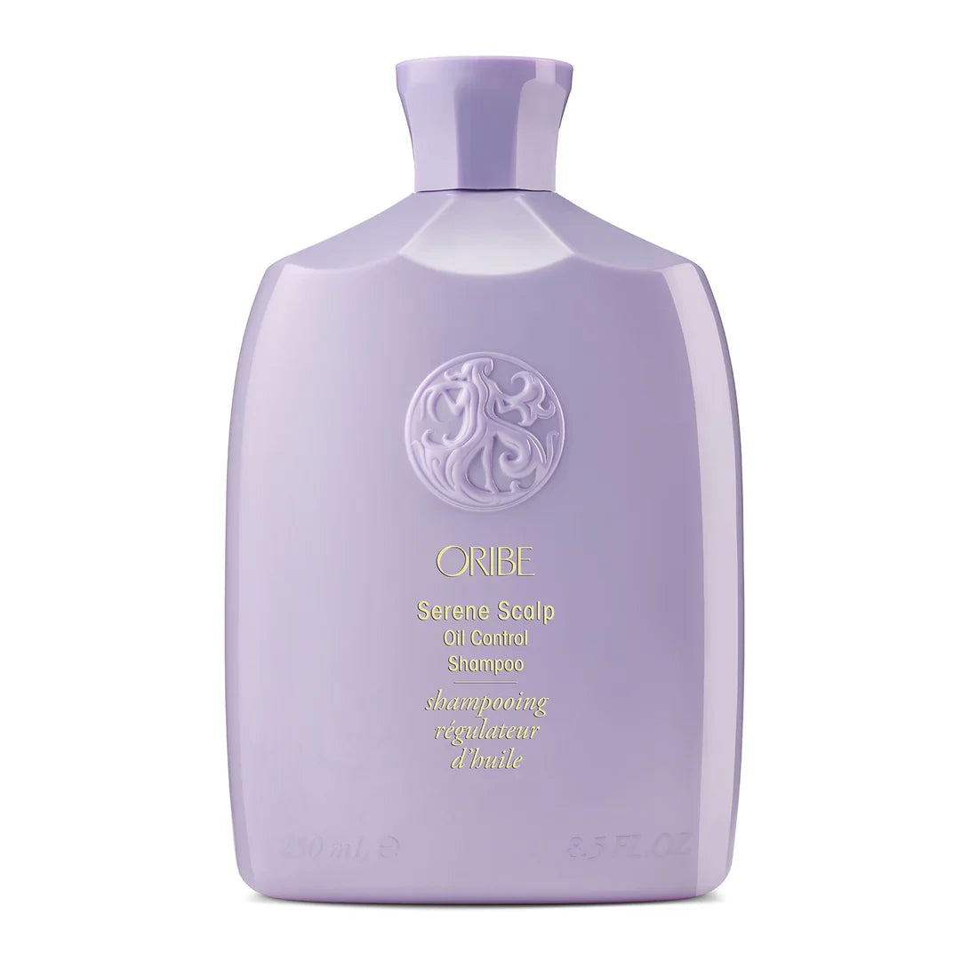 Oribe Serene Scalp Oil Control Shampoo lavender bottle with logo and gold lettering on Tampa Home & Garden Store