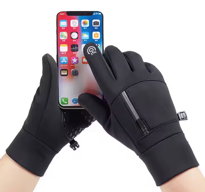 Touch Screen Warm Gloves by River Country Gear, touchscreen fingertips shown with smartphone on Tampa Home & Garden Store