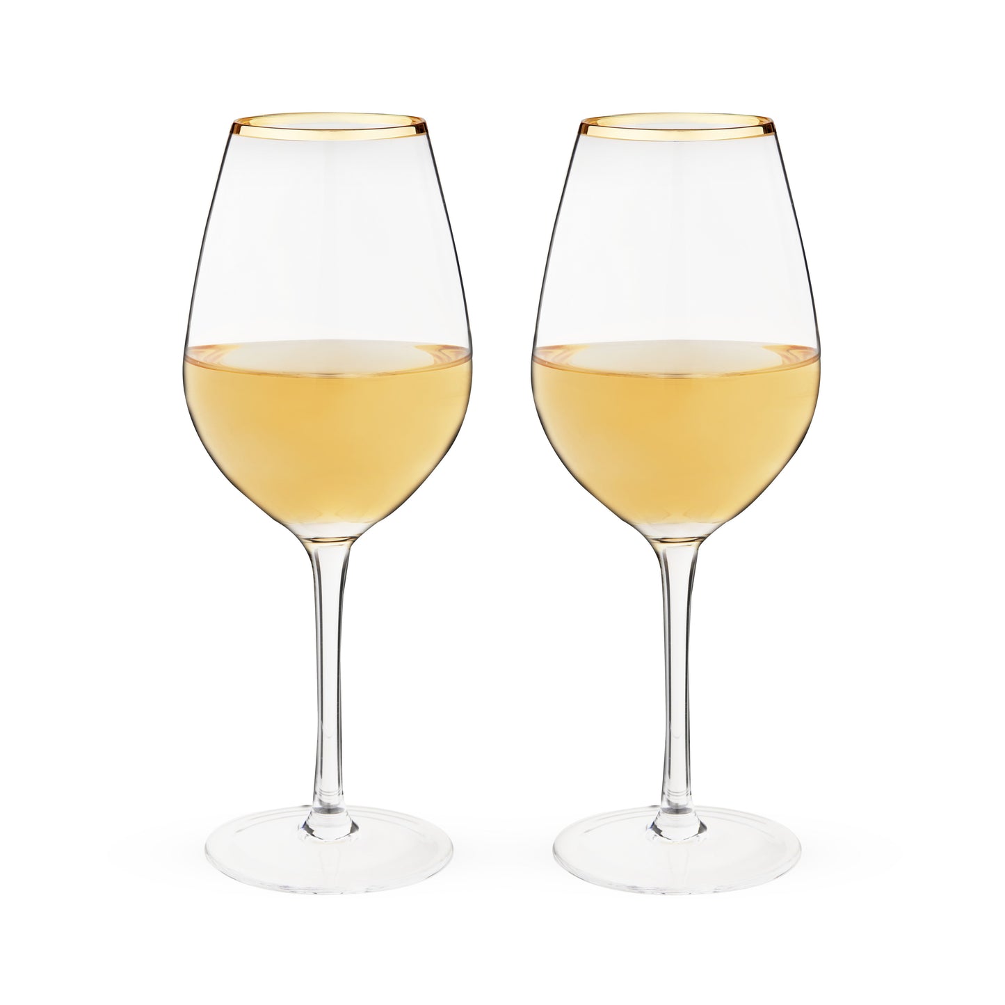 Dazzling Gilded Rim Wine Glasses and Pair