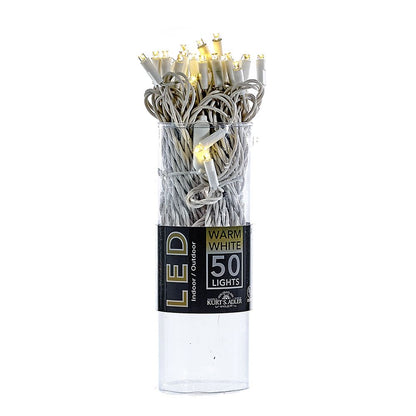 50-Light Warm White LED Light Set on white wire by The Country Christmas Loft Indoor/Outdoor on Tampa Home & Garden Store