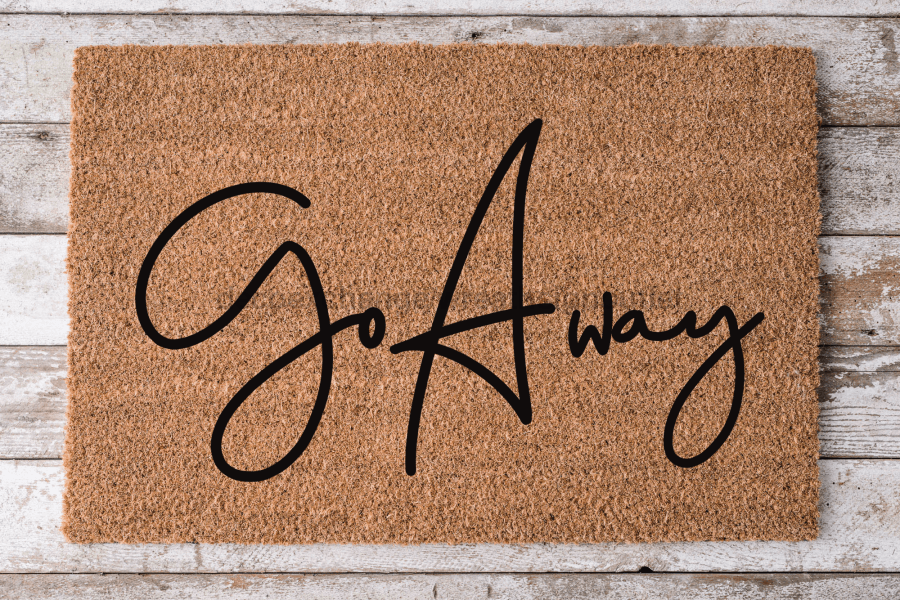 Go Away - Funny Door Mat - 30x18" Coir Door Mat - DECOE-CM-039 - Tampa soil911.com