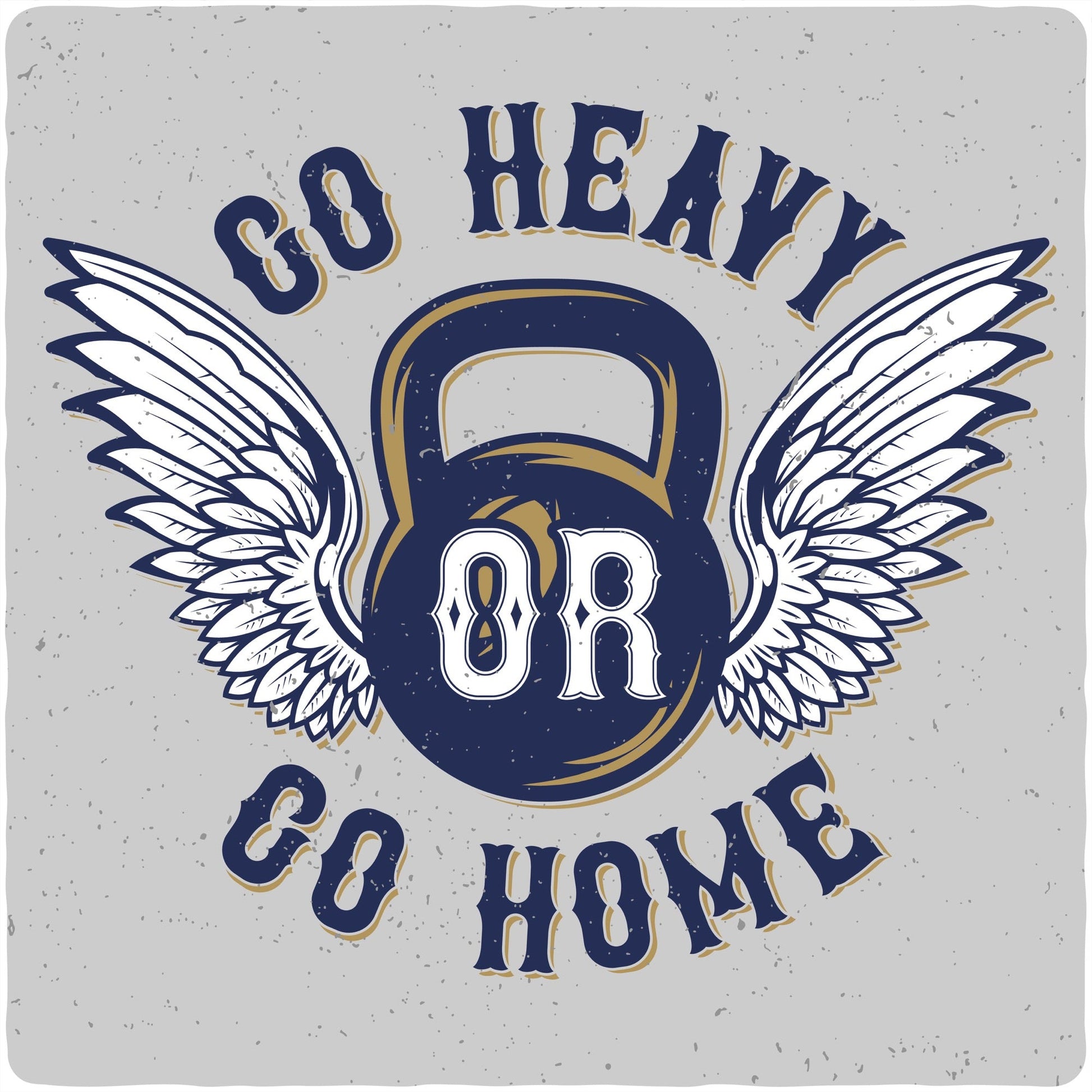 GO HEAVY men's bamboo viscose/organic cotton tee by Spun Bamboo in navy with gold crest on gray on Tampa Home & Garden Store