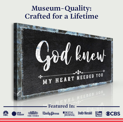 God Knew Sign III canvas by Tailored Canvases, chalkboard-style black surface with white script on Tampa Home & Garden Store