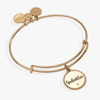 Godmother Charm Bangle With Engraved Crystal