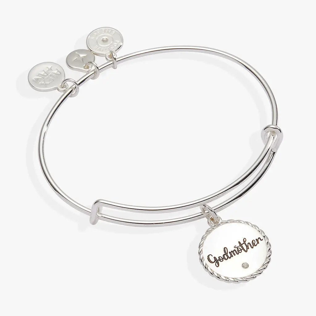 Godmother Charm Bangle With Engraved Crystal