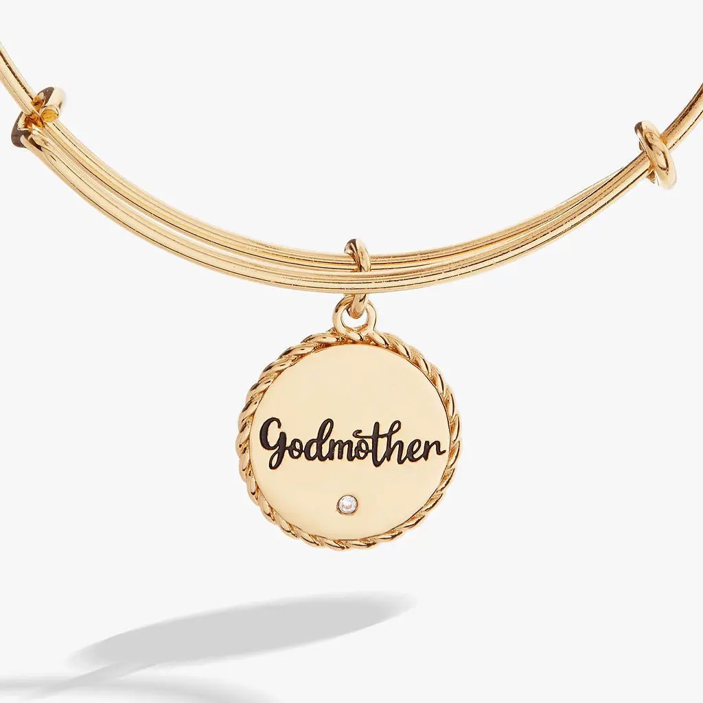 Godmother Charm Bangle With Engraved Crystal
