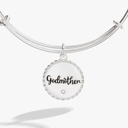 Godmother Charm Bangle With Engraved Crystal