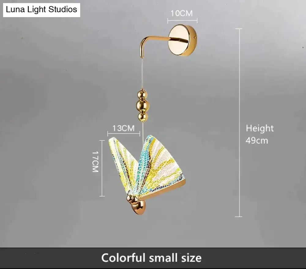 Gold Butterfly LED Wall Light by Decorbites, gold finish with hanging bead chain accent on Tampa Home & Garden Store