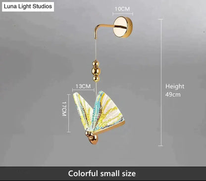 Gold Butterfly LED Wall Light by Decorbites, gold finish with hanging bead chain accent on Tampa Home & Garden Store