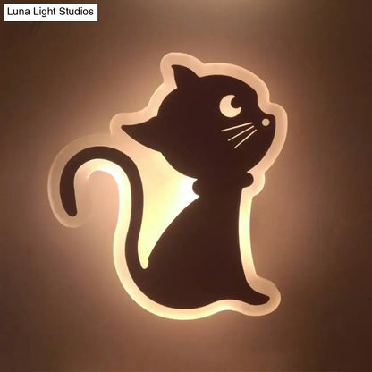 Gold Crescent LED Sconce cat silhouette with warm backlight Home & Garden on Tampa Home & Garden Store