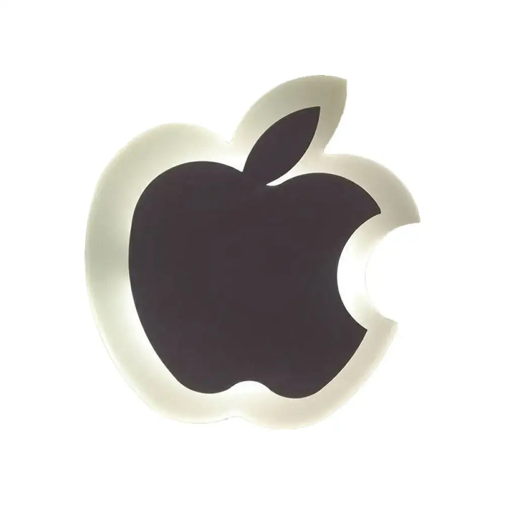Gold Crescent LED Sconce by Decorbites with dark apple silhouette and warm glow on Tampa Home & Garden Store