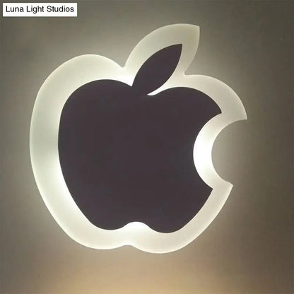Gold Crescent LED Sconce wall light with apple-shaped outline and white glow by Decorbites on Tampa Home & Garden Store