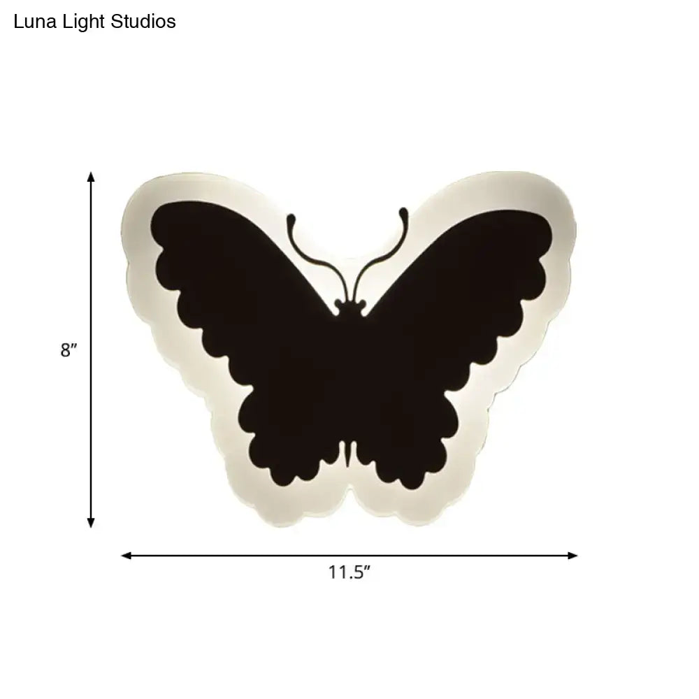 Gold Crescent LED Sconce black butterfly silhouette, 8x11.5 in, Decorbites on Tampa Home & Garden Store