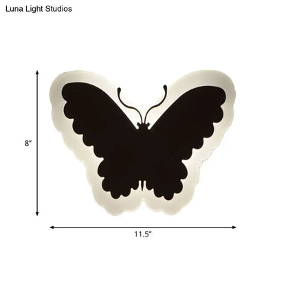 Gold Crescent LED Sconce black butterfly silhouette, 8x11.5 in, Decorbites on Tampa Home & Garden Store