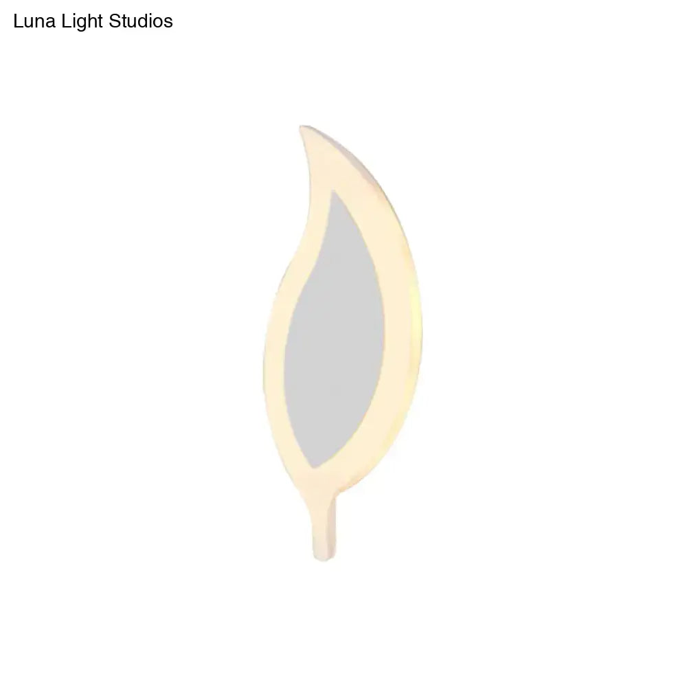 Gold Crescent LED Sconce leaf-shaped gold frame with warm LED light Decorbites on Tampa Home & Garden Store