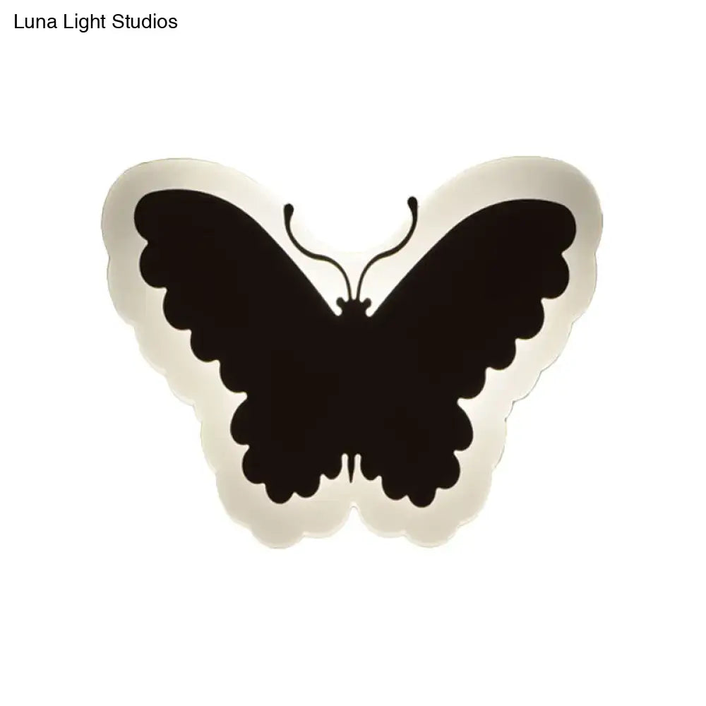 Gold Crescent LED Sconce butterfly silhouette wall light with black wings and white glow on Tampa Home & Garden Store
