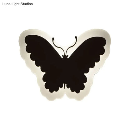 Gold Crescent LED Sconce butterfly silhouette wall light with black wings and white glow on Tampa Home & Garden Store