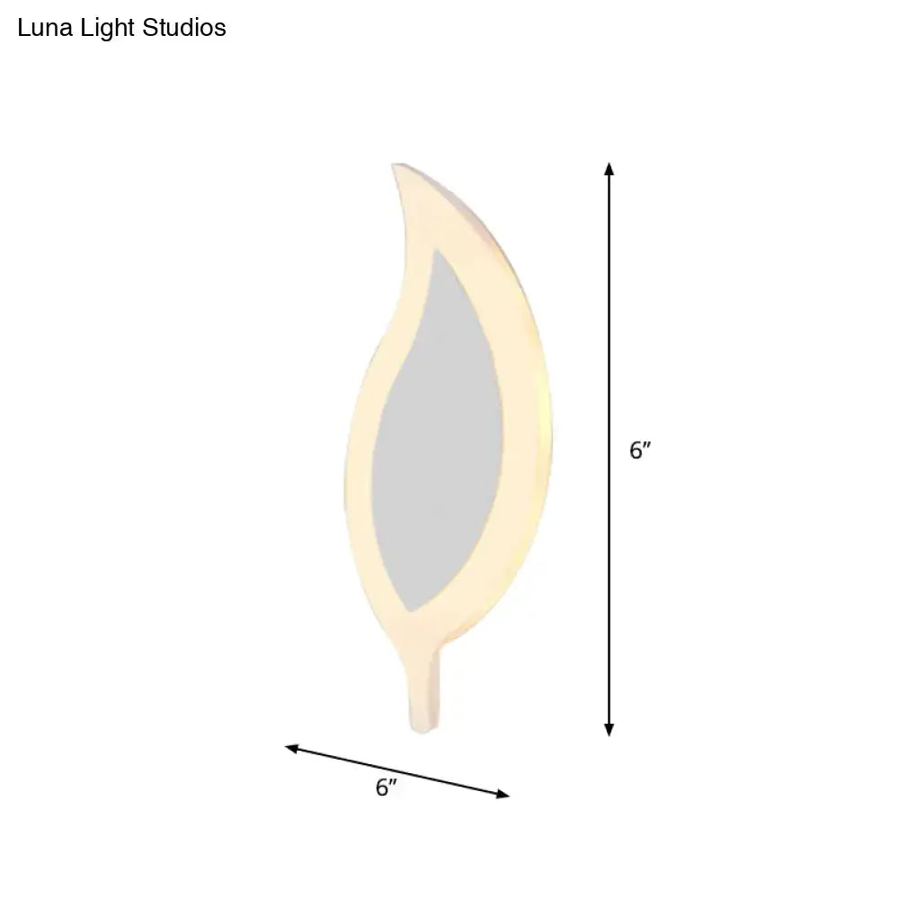 Gold crescent LED wall sconce with leaf-shaped frosted panel 6x6 in on Tampa Home & Garden Store on Tampa Home & Garden Store