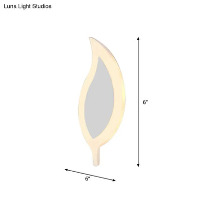 Gold crescent LED wall sconce with leaf-shaped frosted panel 6x6 in on Tampa Home & Garden Store on Tampa Home & Garden Store