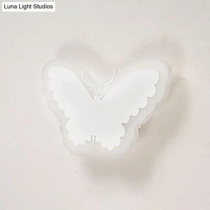 Gold Crescent LED Sconce white butterfly-shaped wall light with scalloped wings on Tampa Home & Garden Store