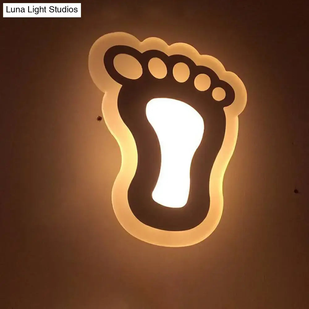Gold Crescent LED Sconce wall light by Decorbites with foot-shaped warm gold glow on Tampa Home & Garden Store