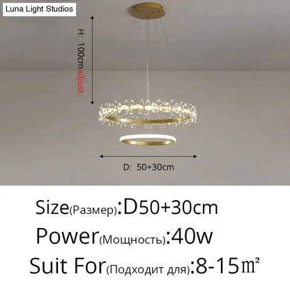 Gold crown crystal flower pendant light chandelier by Decorbites on Tampa Home & Garden Store