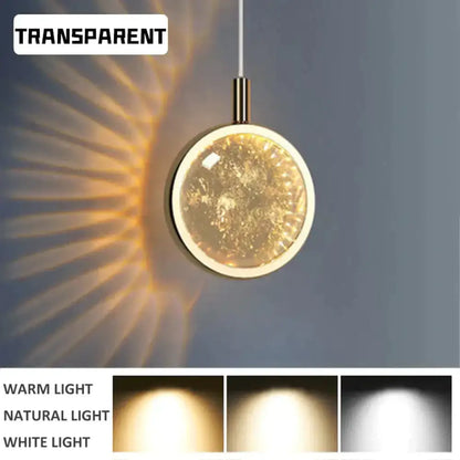 Pendant light Decorbites gold crystal glass LED for dining room or kitchen warm glow, 1 pendant on Tampa Home & Garden Store
