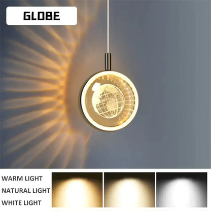 Gold crystal glass LED pendant light globe for dining room and kitchen by Decorbites on Tampa Home & Garden Store