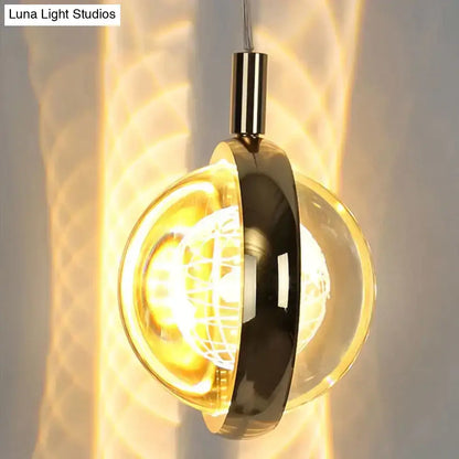 Gold crystal glass LED pendant light by Decorbites for dining room kitchen on Tampa Home & Garden Store