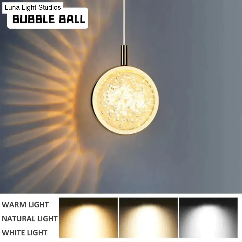 Gold crystal glass LED pendant light with warm glow for dining and kitchen on Tampa Home & Garden Store