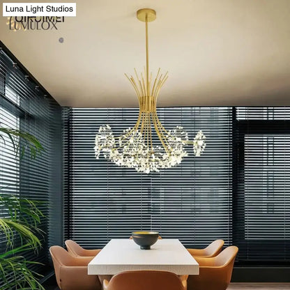 Gold floral crystal nineteen-head chandelier by Decorbites on Tampa Home & Garden Store