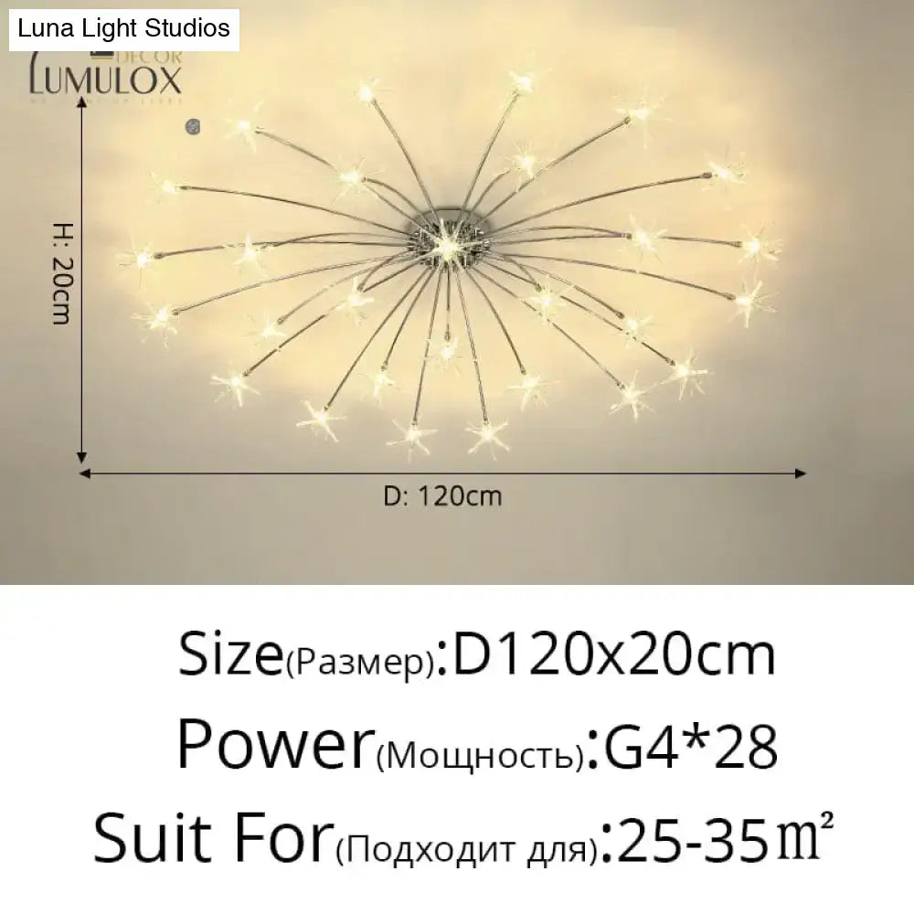 Chandelier Decorbites Gold Floral Nineteen-Head with radiating spokes and crystal blooms, 120cm on Tampa Home & Garden Store