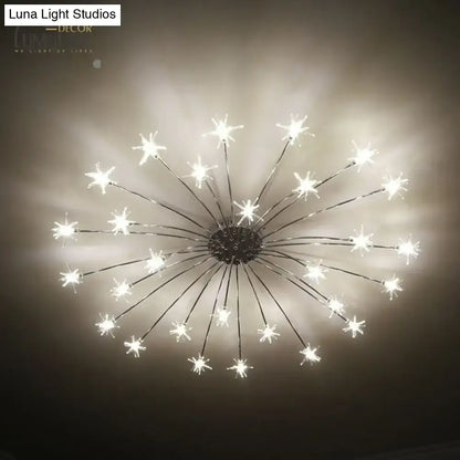 Gold Floral Crystal Nineteen-Head Chandelier with starburst arms and radiating lights on Tampa Home & Garden Store