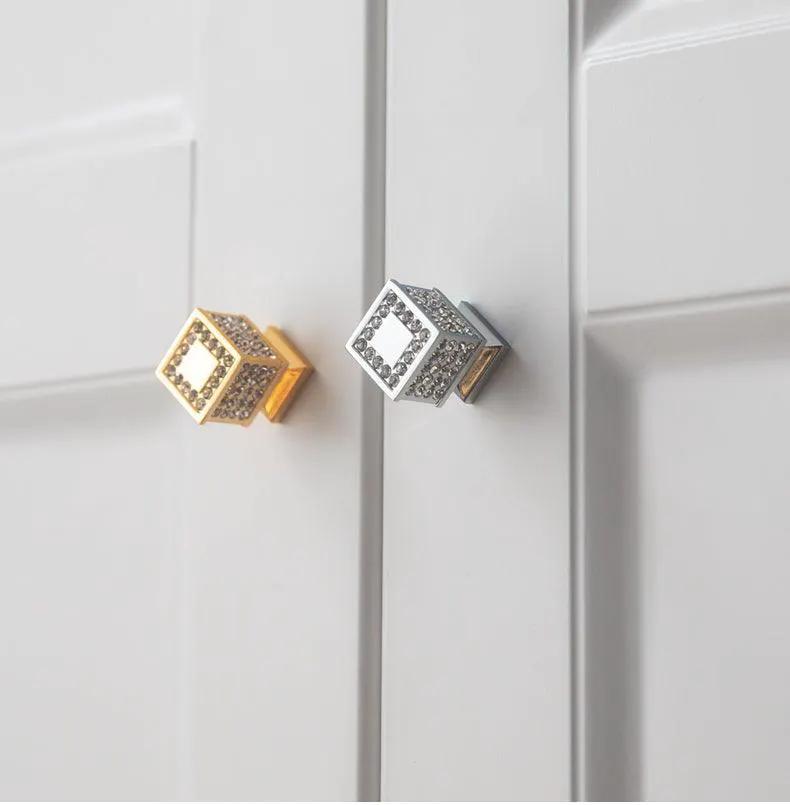 Gold Luxury Door Handles Zinc Alloy Cabinet Pulls