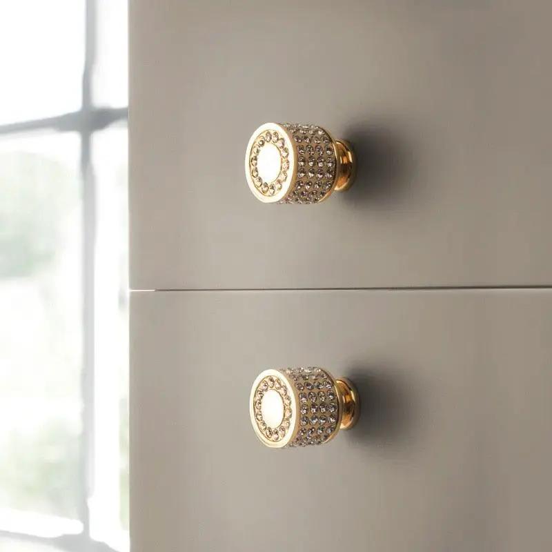 Gold Luxury Door Handles Zinc Alloy Cabinet Pulls