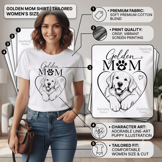 Golden Retriever Mom Graphic Tee for Women