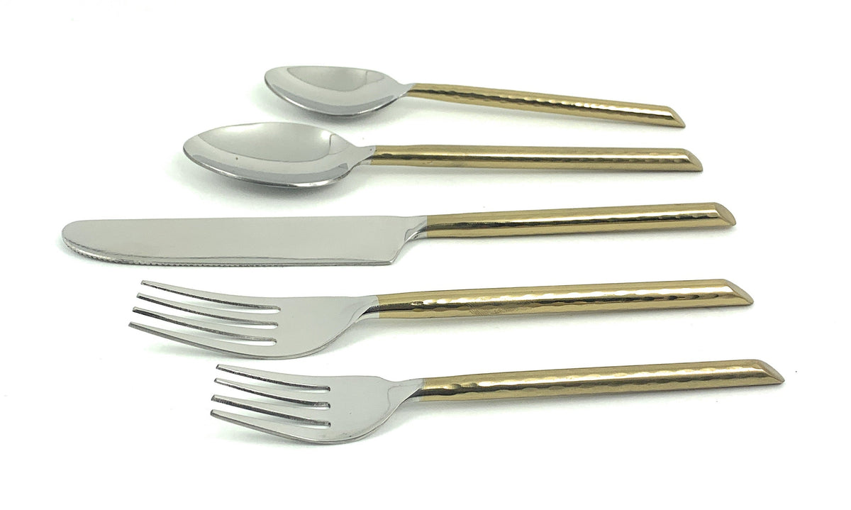 Vibhsa 30-piece flatware set with gold-tone handles and silver heads on Tampa Home & Garden Store